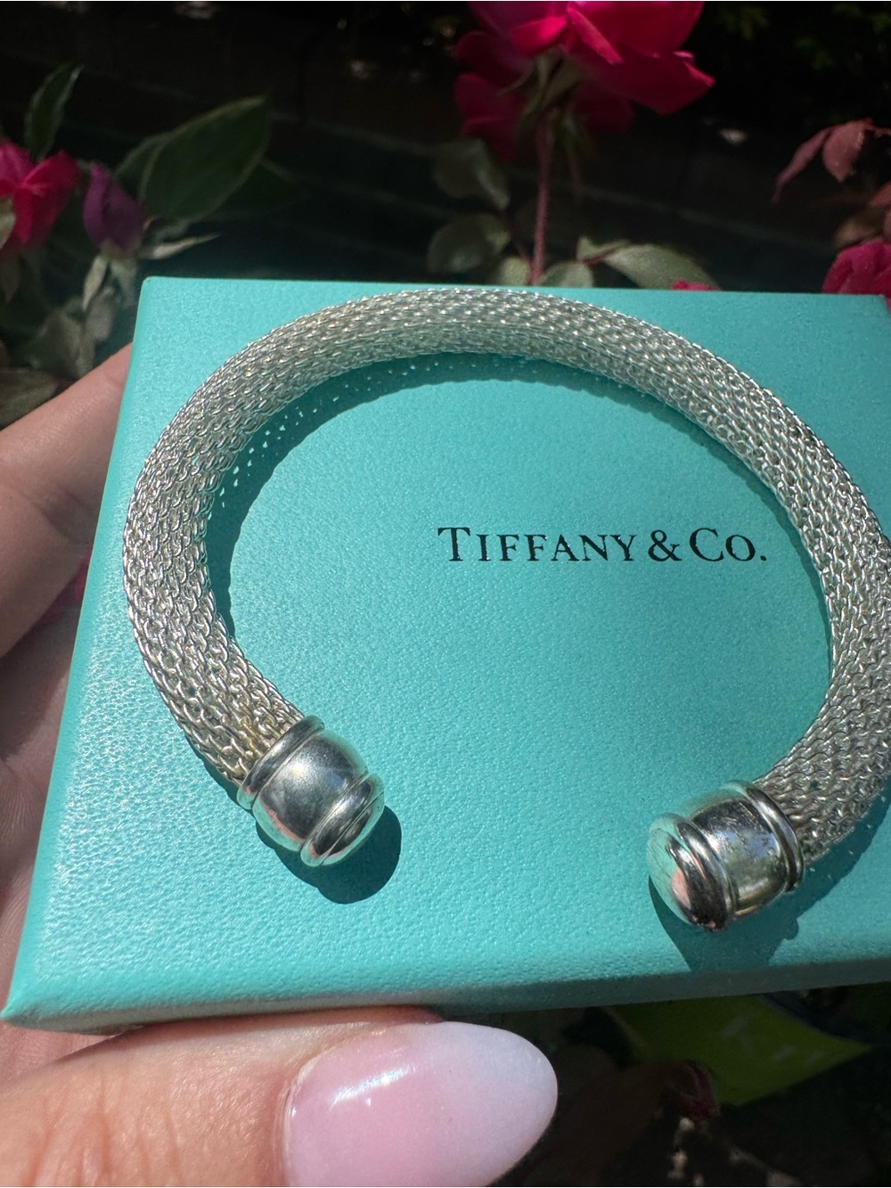 Tiffany & Co. Elsa Peretti Sterling Silver Mesh Open Cuff Bracelet - Picture 8 of 15